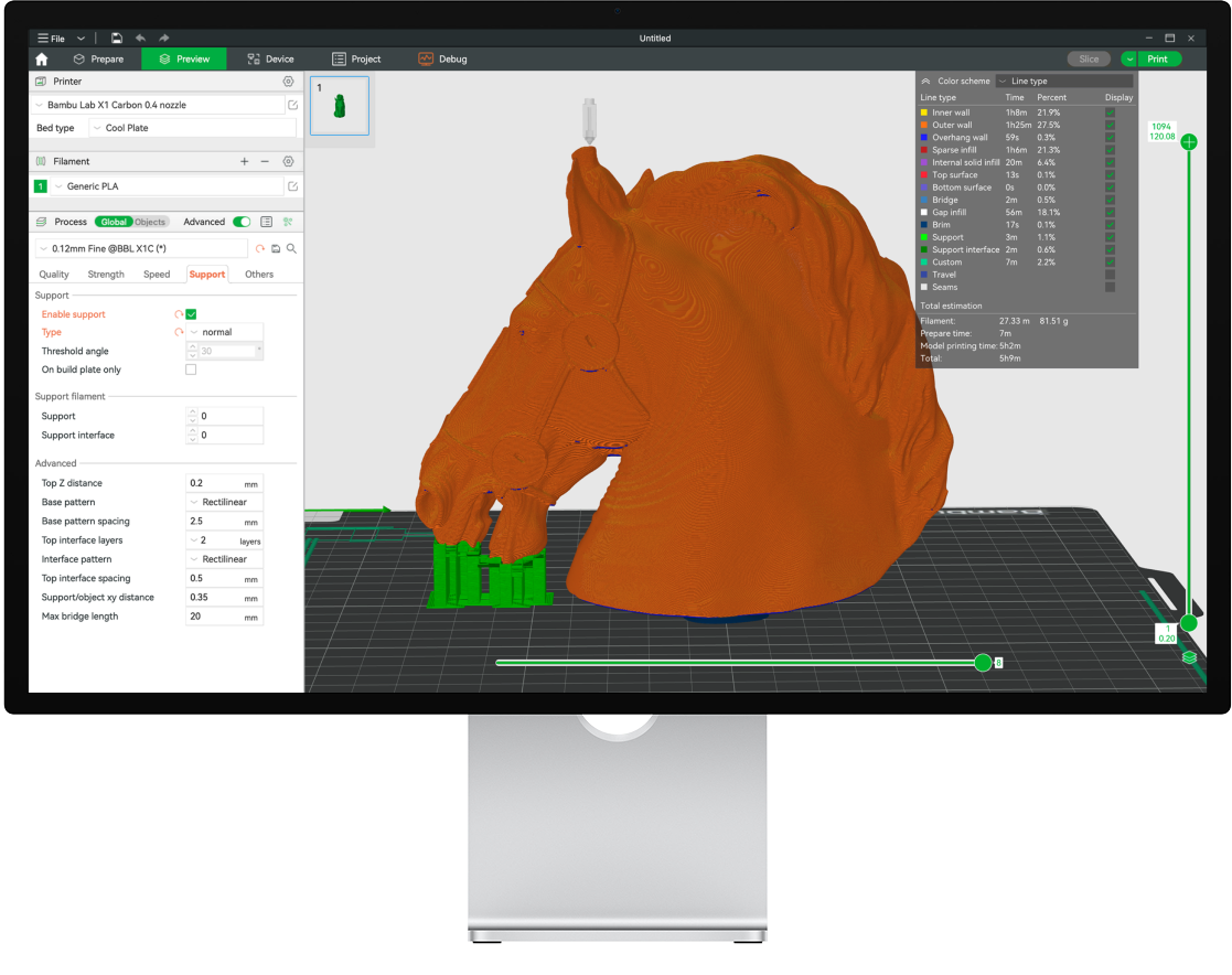 Интерфейс Bambu Studio